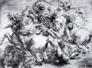 Leonardo  Da Vinci The Battle of Anghiari oil painting artist